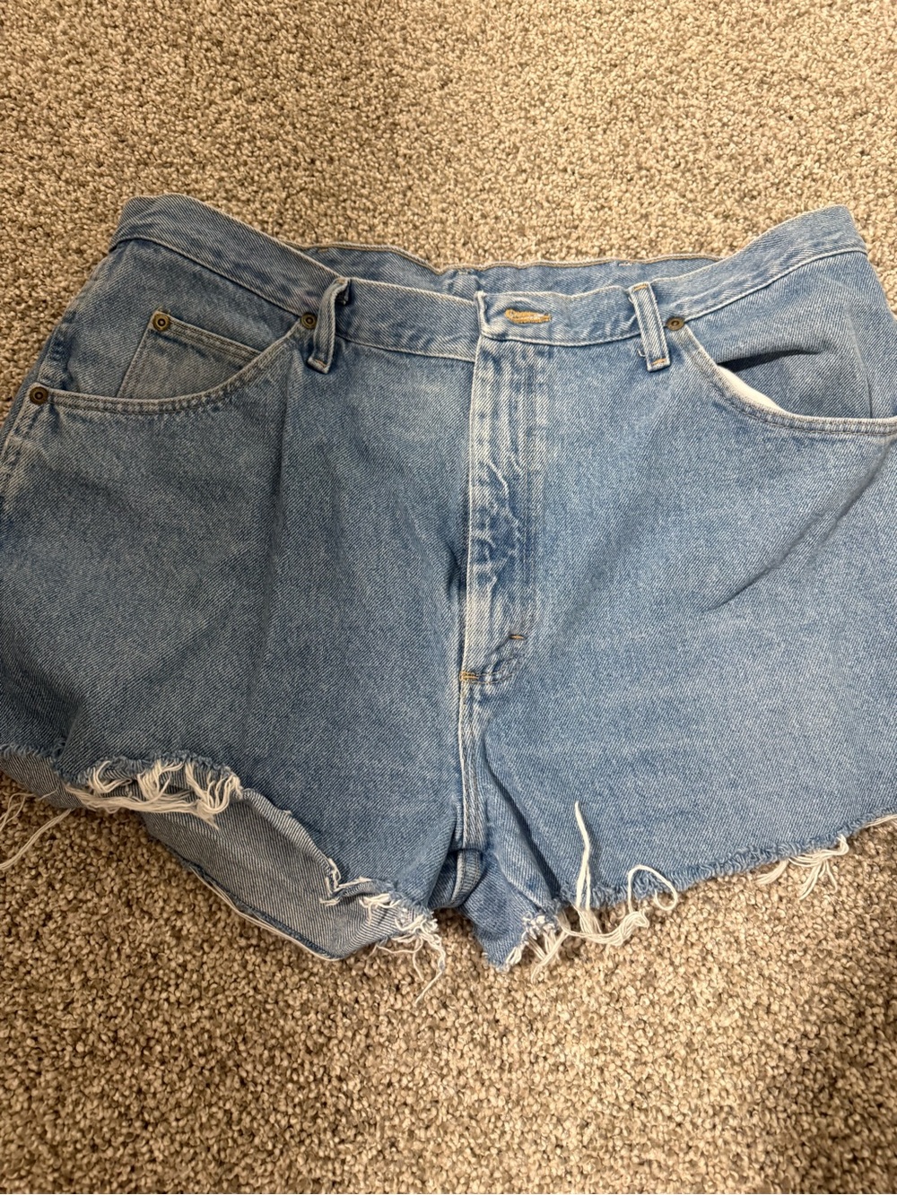 Wrangler Light Blue Distressed Denim Cutoff Shorts